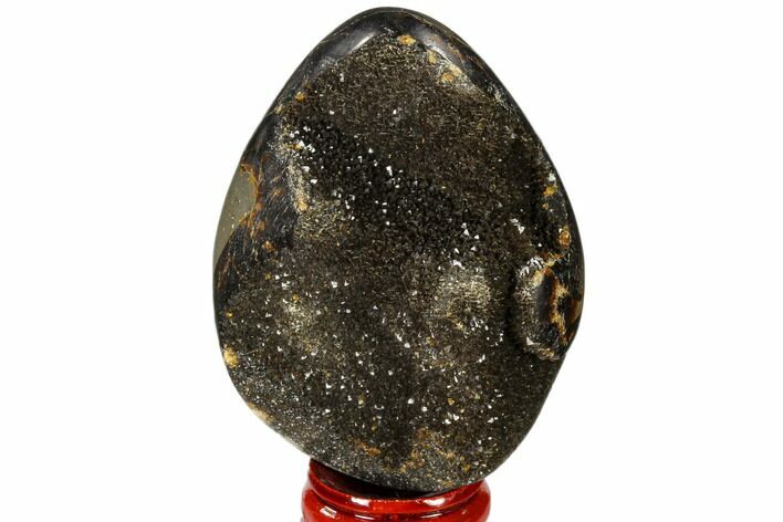 Septarian Dragon Egg Geode - Black Crystals #118721
